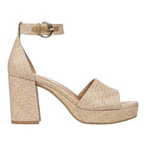 Naturalizer Pearlyn Platform Dress Sandal in Wheat Woven Fabric Great Cond - 10